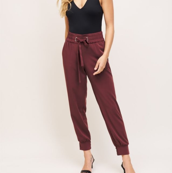 Dynamite Sacha Belted Jogger Pants - Pink Mauve XS - Picture 1 of 7
